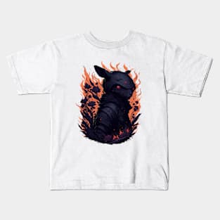 Vintage Ninja Mouse fire Kids T-Shirt